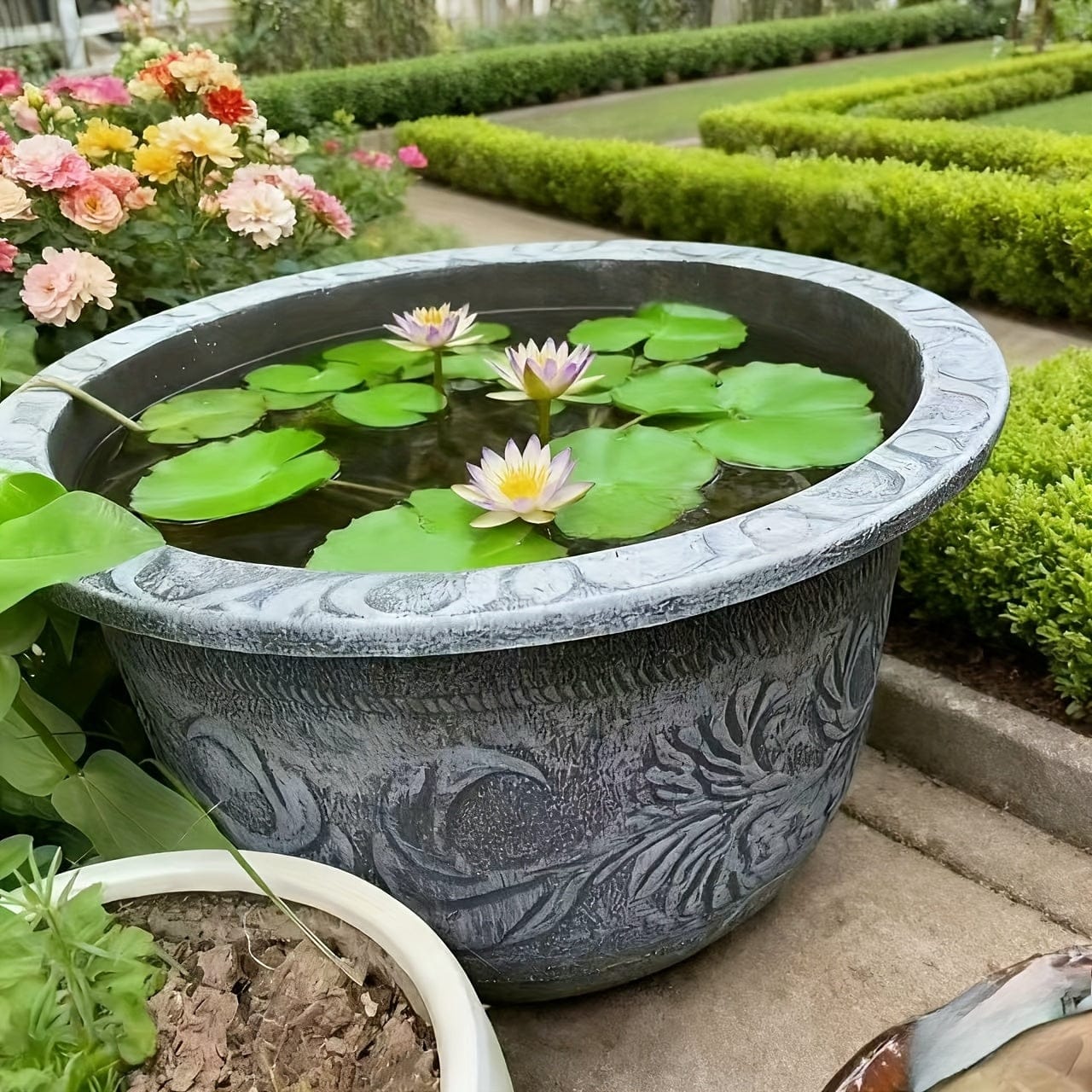 cache-pot terre cuite gris 18.02L