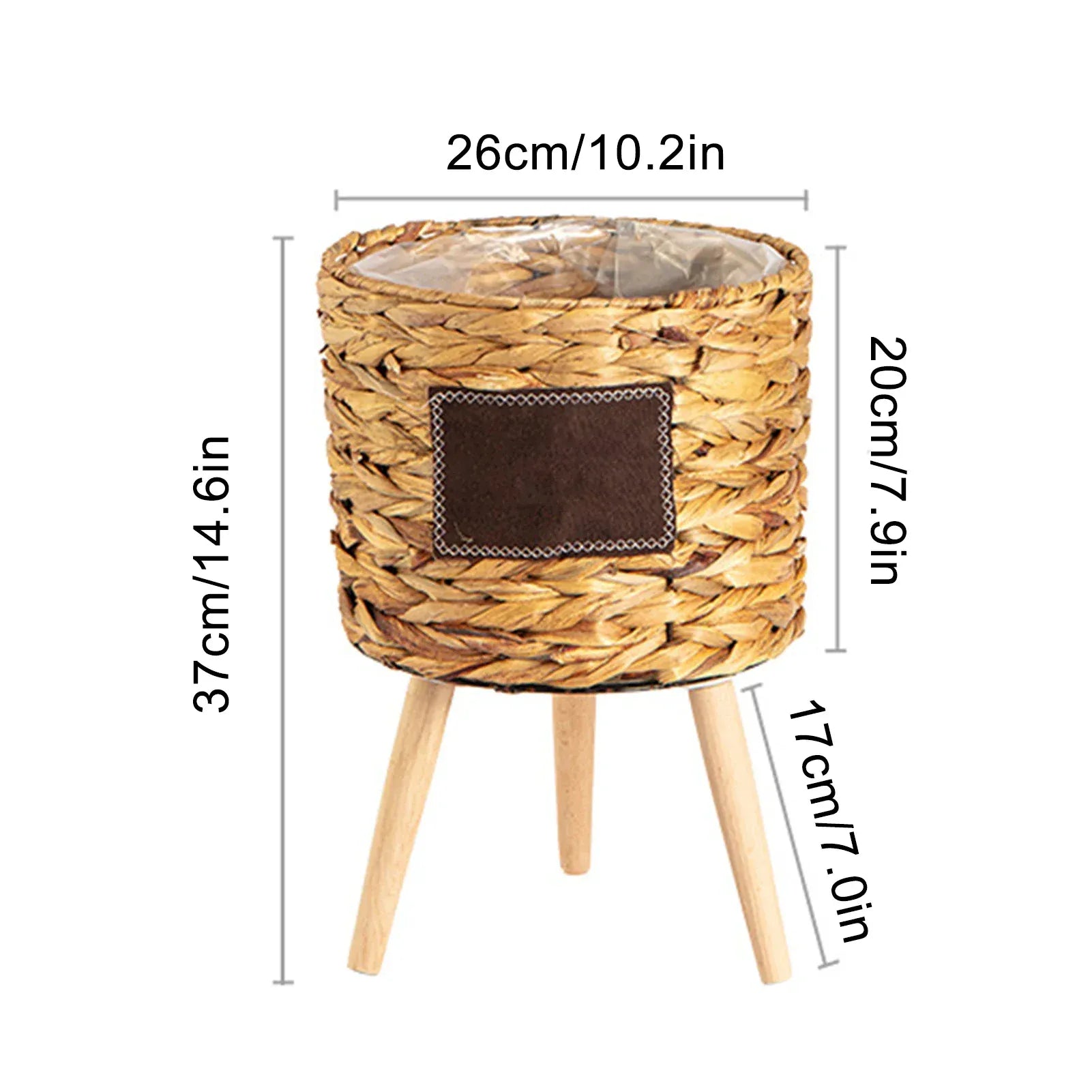 cache-pot tressé sur pied Petit