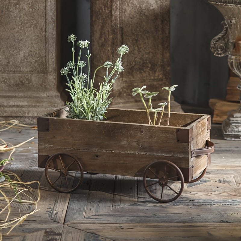 Cache pot vintage rectangulaire bois