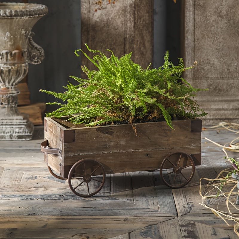 Cache pot vintage rectangulaire bois