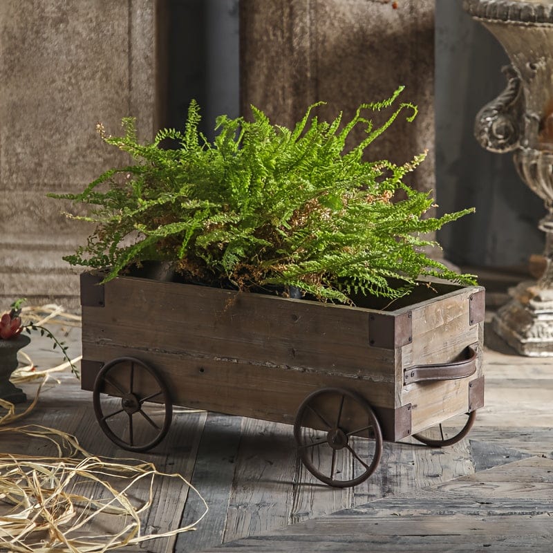 Cache pot vintage rectangulaire bois