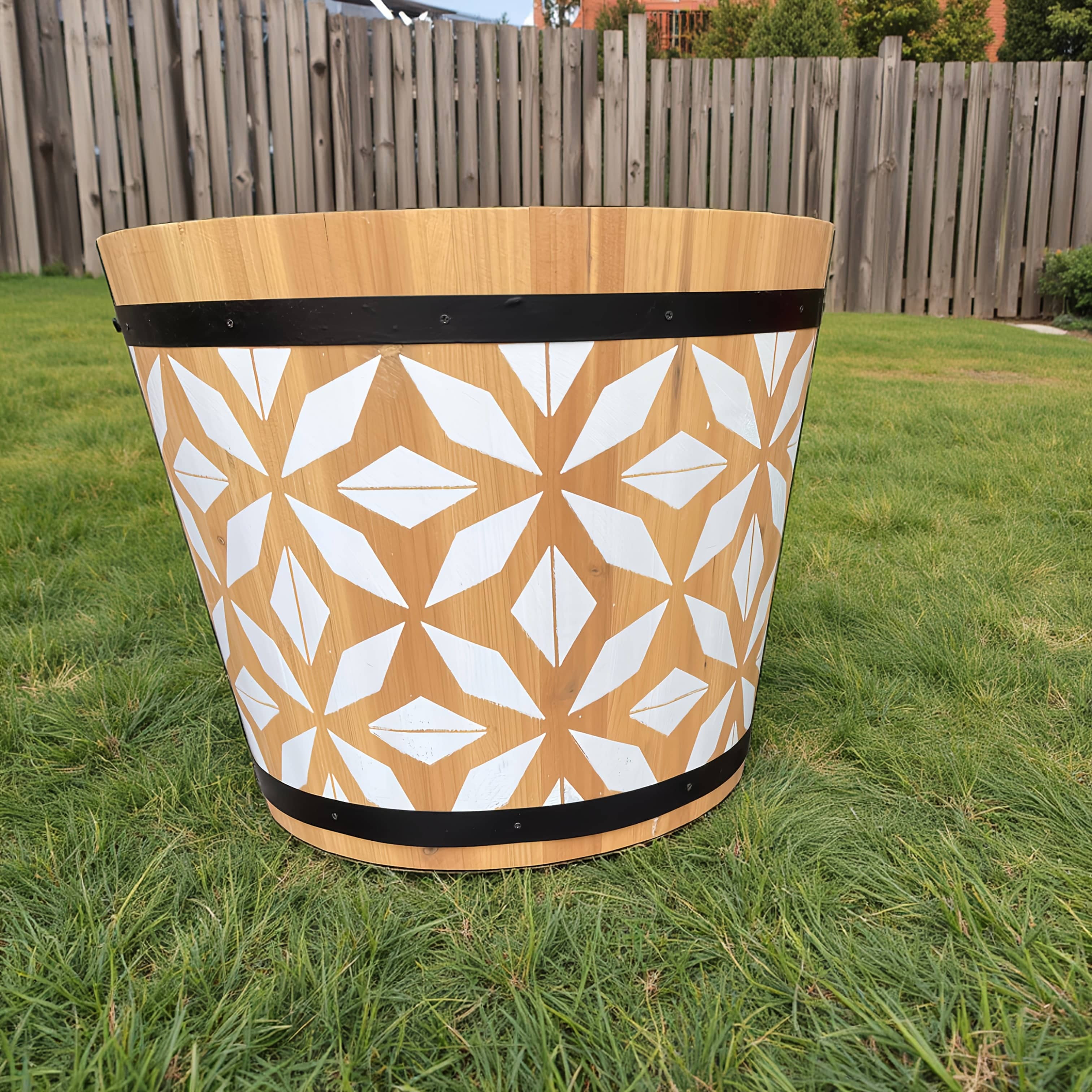 grand cache pot bois Blanc