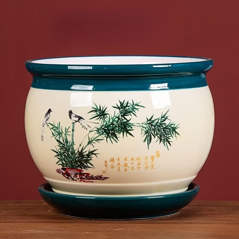 Grand cache pot céramique style japonais 2