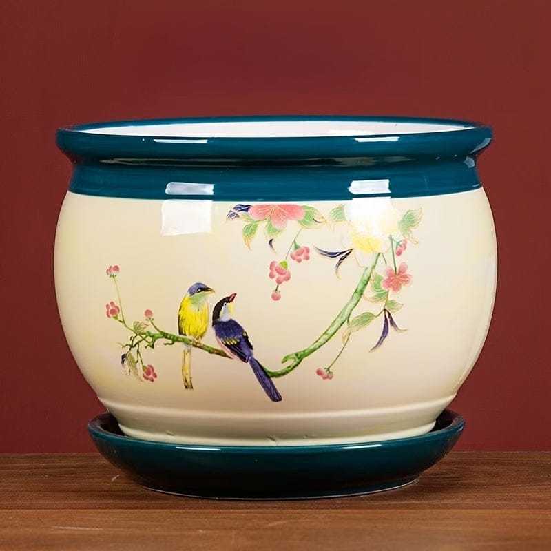 Grand cache pot céramique style japonais 3