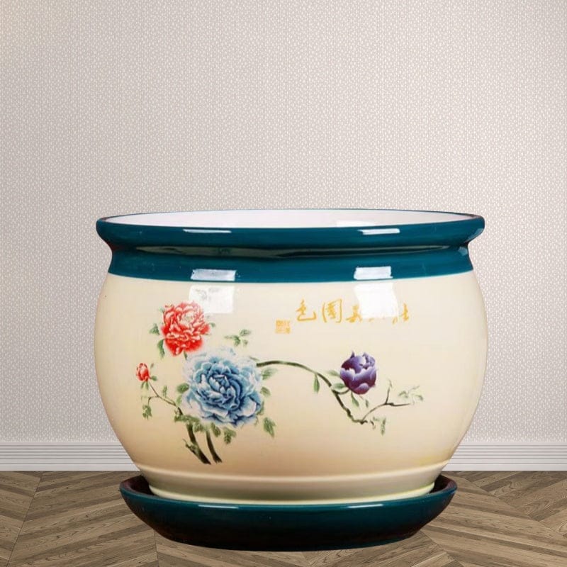 Grand cache pot céramique style japonais 4