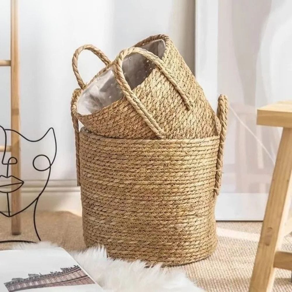 Grand cache pot en osier