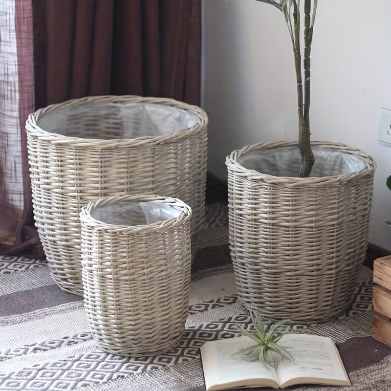 grand cache pot en osier pour exterieur