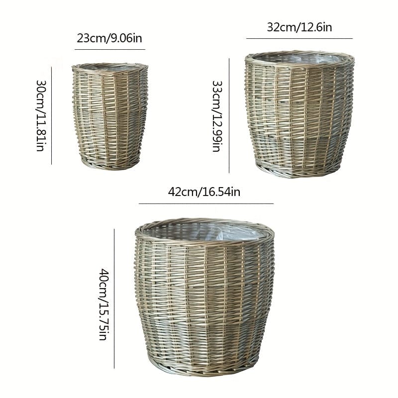 grand cache pot en osier pour exterieur Les 3