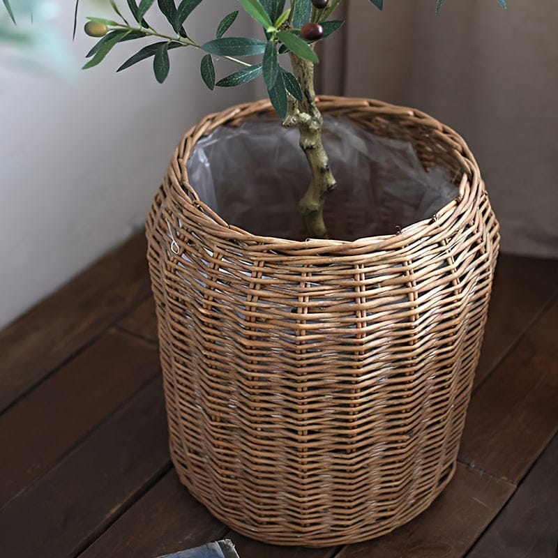 grand cache pot en rotin