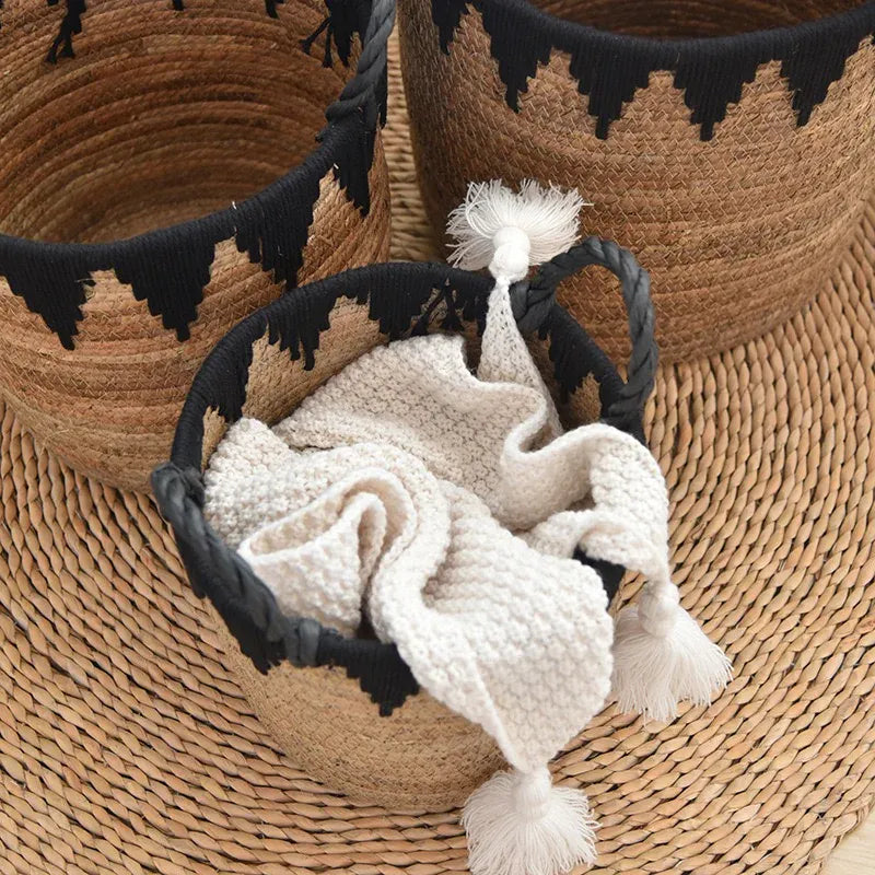 gros cache pot en osier 26x25cm