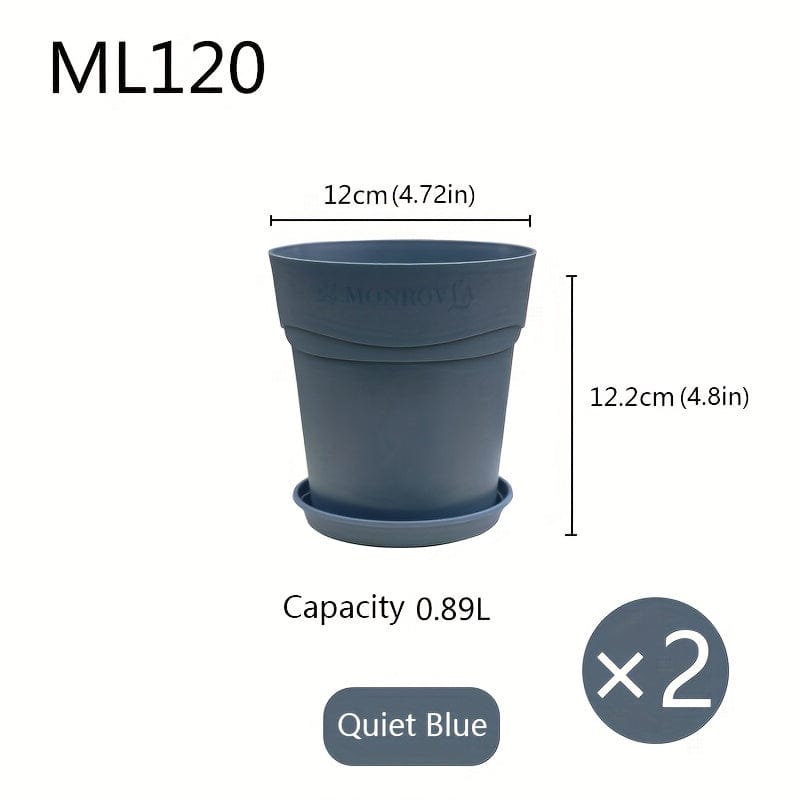 Pot en plastique pour plantes extérieur Bleu / 12x12.2cm