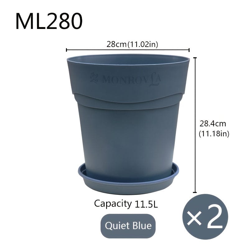 Pot en plastique pour plantes extérieur Bleu / 28x28.4cm