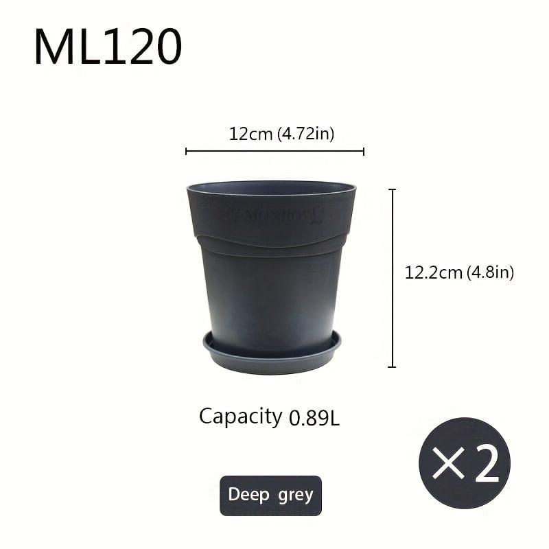Pot en plastique pour plantes extérieur Gris / 12x12.2cm
