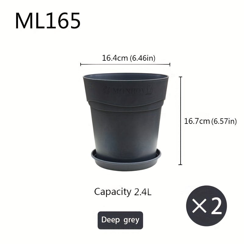 Pot en plastique pour plantes extérieur Gris / 16.4x16.7cm