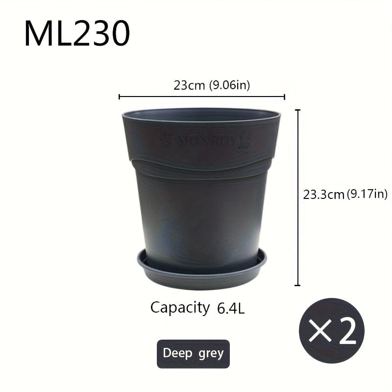 Pot en plastique pour plantes extérieur Gris / 23x23.3cm