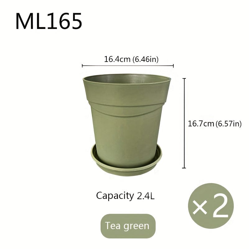 Pot en plastique pour plantes extérieur Vert thé / 16.4x16.7cm