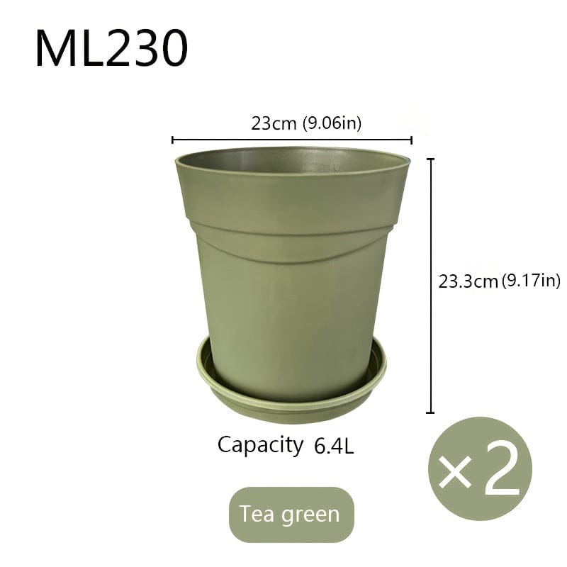 Pot en plastique pour plantes extérieur Vert thé / 23x23.3cm