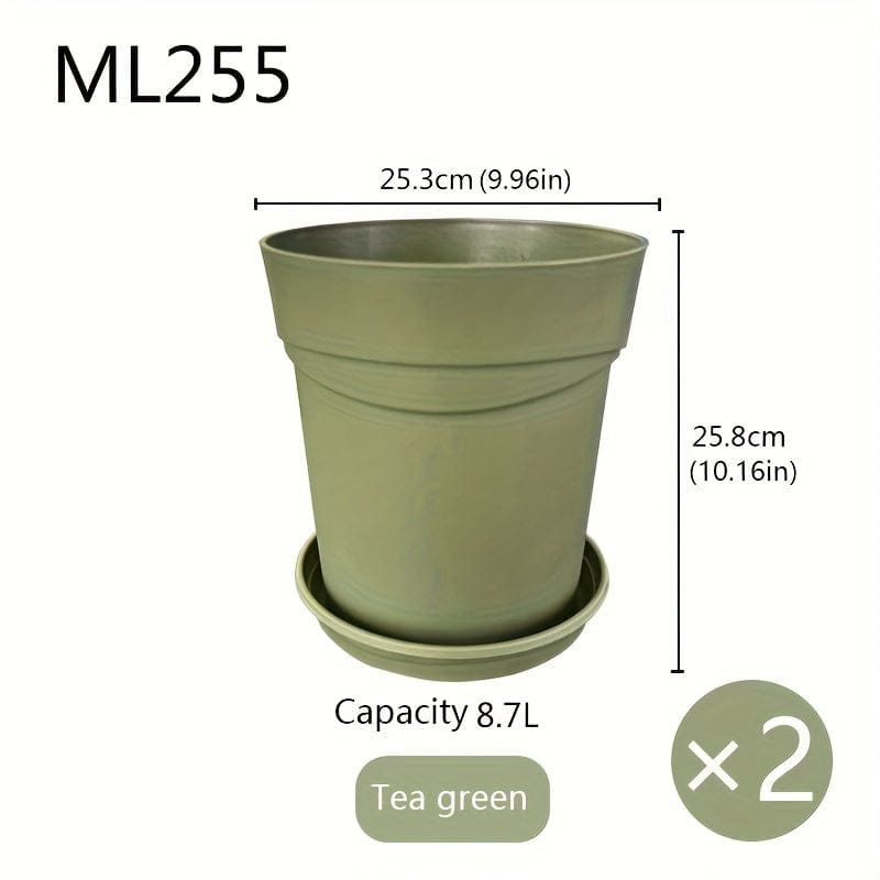Pot en plastique pour plantes extérieur Vert thé / 25.3x25.8cm
