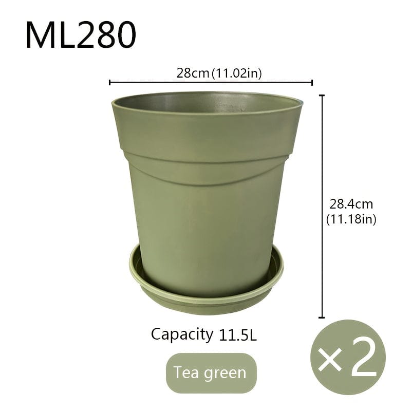 Pot en plastique pour plantes extérieur Vert thé / 28x28.4cm