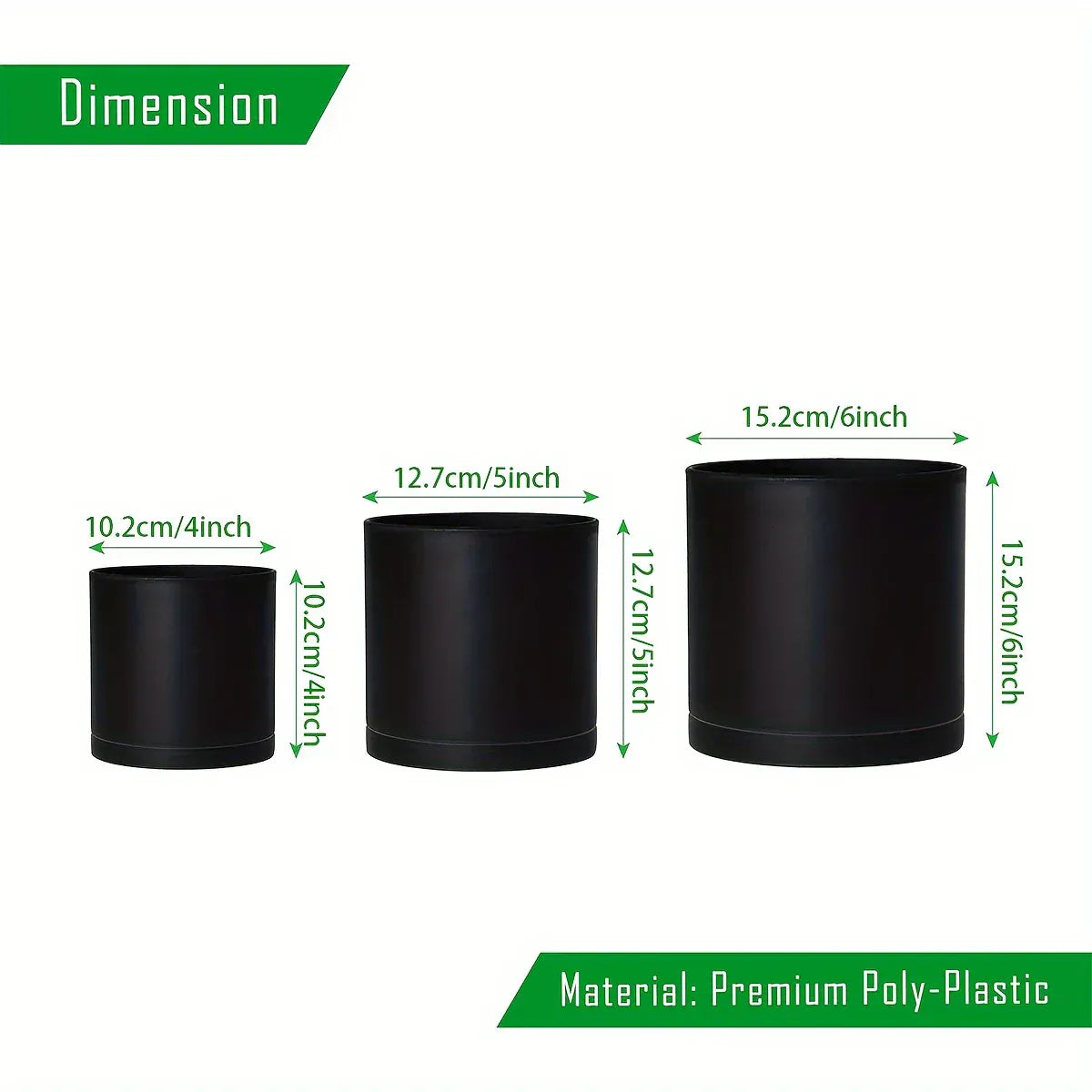 Pot plastique noir plante Les 3 cache-pots